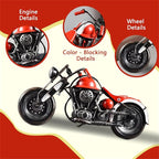 Vintage Motorcycle Model Decorative Collectible - Handmade Retro Iron Motorcycle Figurine Decor Art for Vintage Home Office Decor