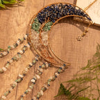 Boho Dream Catcher with Crystal Suncatcher, Handmade Dream Catchers for Adults Bedroom Decor, Moon Wall Hanging Bohemian Room Decor Spiritual Gift for Women