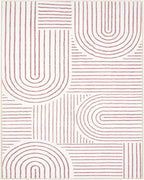 Lahome Abstract 8x10 Area Rug, Soft Washable Accent Rug for Living Room, Bedroom & Dining Room, Ultra-Thin Pink/White Carpet (8x10ft)