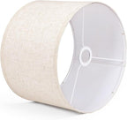 OUTON Beige Drum Lamp Shades for Floor Lamps, 11" Top x 11" Bottom x 9" High, Easy to Assemble, Replacement Linen Lampshades for Table Lamps & Bedside Lamps (1.65" Spider)