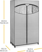 Whitmor Portable Clothes Closet, 36 inches, Grey