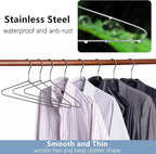 Amber Home 10 Pack Heavy Duty Metal Shirt Coat Hangers, Stainless Steel Clothes Hanger with Polished Chrome, 17 Inch Silver Metal Wire Hanger