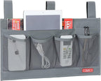 Zafit Hanging Bedside Caddy, Bedside Storage Organizer for Magazine, Phone, Remote control (6 Pockets-Grey)