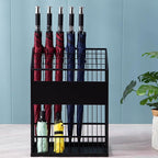 Umbrella Stand Hallway Entryway Storage Rack Umbrella Holder Large Capacity Metal Umbrella Holder Stand, Freestanding Umbrella Storage Stand with Four Non-Slip Feet, Canes Walking Sticks Swords(Black,