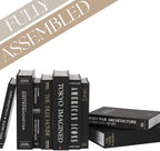 ORITZIO Oversized Set of 9 Faux Books with Hidden Storage (Black), Fashion Books, Coffee Table Accessory, Bookshelf Decor, Home Staging