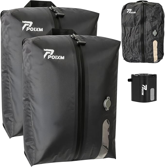 Vacuum Bags for Travel with Pump, Reusable Space Saver Bag, IP67 Waterproof Vacuum Packing Cubes for Travel Suitcases and Backpack (2PC + PUMP)
