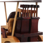 VICASKY Antique Wooden Car Statue Vintage Vehicle Sculpture Collectible Car Figurine for Home