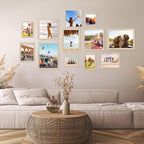 10x10 composite wood Picture Frame Set of 3, Real Glass for Rustic Natural 10x10in Poster Frames- Art Frame, Wall Hanging-Tabletop Display Gallery Family Wedding Memorial Pic Frame Best Gift
