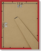 Vittanly 11x14 Picture Frames Set of 9, Shatter Resistant Plexiglass, Display 8x10 Pictures with Mat or 11x14 without Mat, Photo Frames for Wall or Tabletop, Engineered Wood, Red