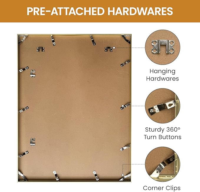 22x30 Aluminum Metal Picture Frame,Tempered Glass Gold Photo Frame 22x30 for Family Photo,Posters,Art,Document to Wall Mount Horizontally or Vertically