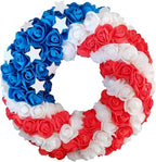 250th Anniversary Patriotic Wreath, Red White and Blue Wreath All-Weather Farmhouse Outdoor Holiday Decoration, Memorial Wreaths 3D Eagle Wreaths for Front Door (F)