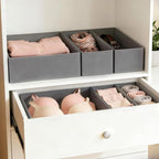 Garvee Drawer Organizer Clothes, Set of 18 Dresser Organizer Bins for Baby Clothes, Underwear, Bra & Sock, Foldable Fabric Closet Drawer Divider Organization for Bedroom, Nursery, Grey