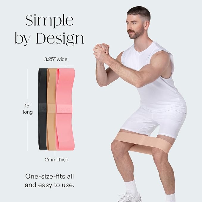 Bala Booty Bands Resistance Bands for Women & Men - Elastic Exercise Bands for Working Out - Wrist, Ankle, Legs & Booty Bands - Workout Resistance Bands for Yoga, Pilates, Strength Training