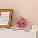 5.8" H Pink Coral Decor - Resin Coral Statue, Nautical Decor for Home, Bedroom, Bathroom, Living Room, Ocean Themed Cabinet Shelf Tabletop Decoration
