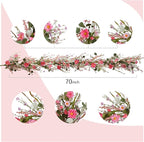 TEMPUS 5.9ft Spring/Summer Flower Garland, Artificial Daisies Wildflower Leaves Garland,Garlands for Decoration for Indoor Outdoor Farmhouse Window Wall Wedding Background Home Party Decor