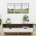 KAlRNE Natural Christian Framed Canvas Wall Art Set of 3(16”X24”),Religious Bible Verse Wall Decor,Vintage Inspirational Scripture Painting,Botanical Green Art Prints For Living Room Bedroom Church