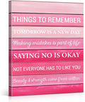 Inspirational Pink Wall Art Decor, Preppy Motivational Room Sign, Pink Positive Canvas Posters Art Work for Home Office Bedroom Living Room Kitchen Bathroom (11.5 X 15 Inches, Framed)
