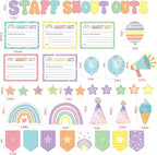 Employee Recognition Bulletin Board Decor - 20 Paper Cutouts Expressing Appreciation and Acknowledgment, Perfect for School, Classroom, and Office Wall Decor