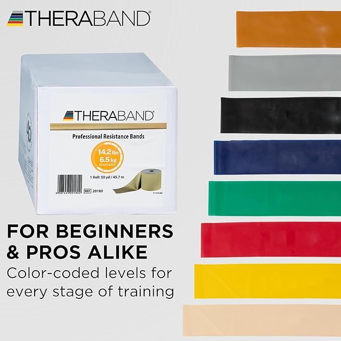 THERABAND Resistance Band, Special Heavy, 50-Yard Roll, Elastic Band for Exercise