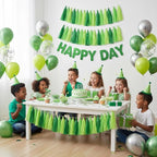 Green Party Decorations,15 Pcs Green Paper Tissue Tassel Garland Banner for Baby Shower Forest St. Patrick's Day Party Decoration,15 Pcs
