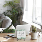 Inspirational Christian Desk Decor, Be Still And Know That I Am God Eucalyptus Sign, Desk Decorations For Office Home Living Room Bathroom, Eucalyptus Shelf Decor, Wooden Plaque With Stand (07)
