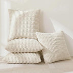 Fancy Homi 4 Packs Decorative Throw Pillow Covers for Living Room Couch Bed, Modern Farmhouse Boho Home Décor Accent Cushion Case, 16" x 16", Cream