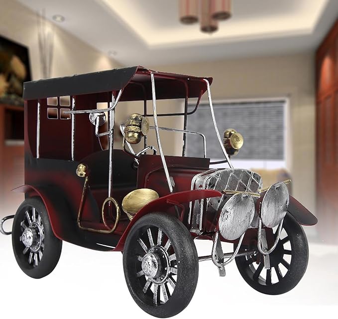 Metal Antique Vintage Car Model, Old Vintage Car Model, Antique Car with Miniature Classic Car Arts for Office Home Desktop Decoration