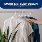 Plastic Hangers 50 Pack - Space Saving Clothes Hangers, Made in USA, Durable & Strong Plastic Shirt & Coat Hanger with Notches & Shoulder Grooves, Non-Slip Clothing Hangers | Black