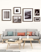 Egofine 6x8 Picture Frames Set of 4, Made of Solid Wood Covered by Plexiglass 4x6 and 5x7 with Mat or 6x8 without Mat, for Table Top Display and Wall Mounting Photo Frame Brown