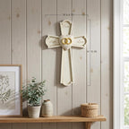 Grace4Joy Wedding Wall Cross, 10 Inches Marriage Prayer Cross Decor Vow Renewal Gifts, Hand Painted Faith Hope Love Wall Decor Religious Wedding Gifts for Couples