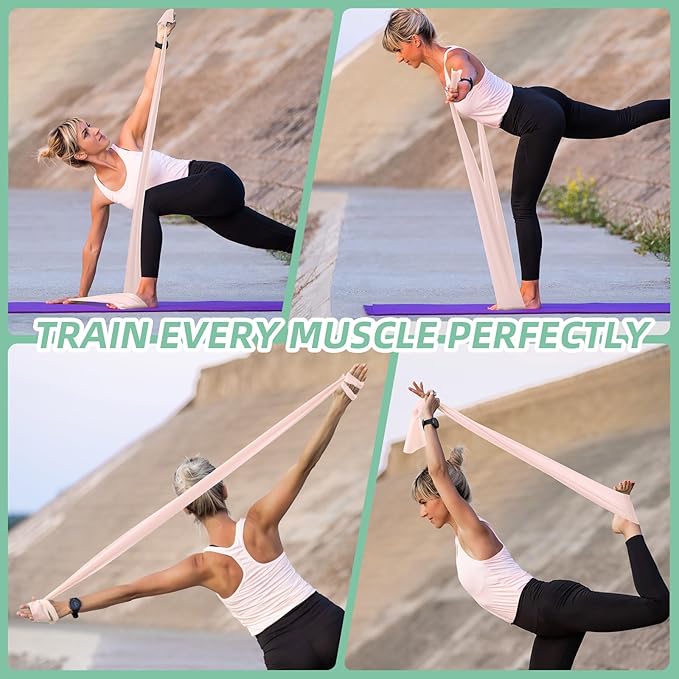 Resistance Bands for Working Out, Exercise Bands, Resistance Band for Physical Therapy, Stretch Bands for Pilates, Rehab, Stretch, Strength Training and Yoga Starter Set