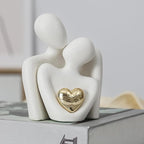 Hugging Couple Statue Ceramic Lover Figurine Home Decor is a Romantic Gift for Her on Wedding Anniversary and Valentines, TV Stand Decoration Knick Knacks for Shelves (M)
