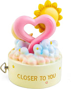 You are My Sunshine Musical Figurine, Wind-Up Music Box, Romantic Love Gift with Smiling Sun & Moon, Hand-Painted Pastel Keepsake for Valentine’s Day, Home Decor for Girlfriend, Wife, Anniversary