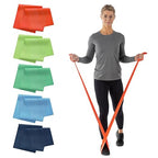 Sammons Preston 5pk Resistance Bands for Working Out, Color‑Coded Non‑Latex Exercise Bands, 5 ft Stretch Bands for Physical Therapy, Workout Bands for Strength, Flexibility & Toning