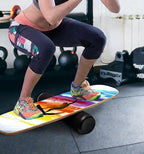 Balance Board Surf Trainer with Adjustable Stoppers - 2 Different Distance Options Balance Board for Surfing, Snowboarding, Skiing, Skateboarding, 300lbs Capacity