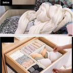 Drawer Organizer Clothes,12Pcs Dresser Drawer Organizers Foldable Closet Organization and Storage Dividers for Clothing,Underwear, Sock, Baby Closet Organizer (White)