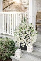33.5" Bougainvillea Artificial Flowers Fake White Flowers, UV Resistant Long Sprays Artificial Bougainvillea Flowers for Indoor & Outdoor Decor, 3PCS Faux Hanging Flower for Home Room Wedding Porch