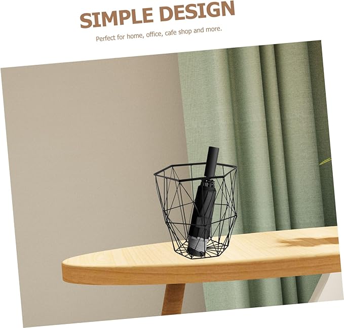 STOBAZA Elegant Iron Umbrella Stand Folding Storage Rack Dry Wet Separator Home Office Space-saving Design
