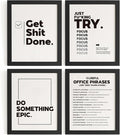 DSHFG Funny Motivational Office Pictures Wall Art Decor Prints Set of 4, Motivational Wall Art Decor Trendy Retro Posters Prints for Office Home Decor, 8x10 Unframed