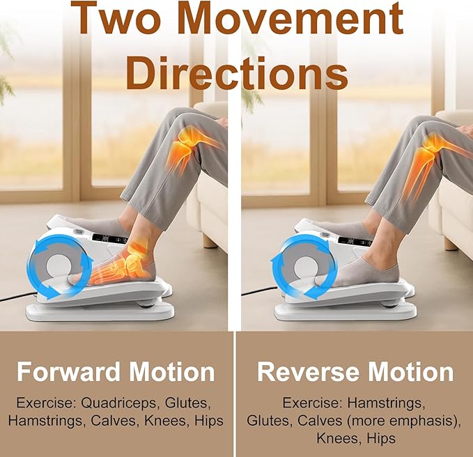VIVURN® 028 Under Desk Elliptical 12 Speed 5 Modes Motorized Leg Exerciser While Sitting for Seniors As Seen on TV Low Impact Electric Pedal Exerciser with Non-Slip Mat Quiet for Home and Office