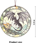 Dragon Ornament, Fantasy Acrylic Round Ornament with Two Dragons, Gothic Home Decoration, Mythical Creature Christmas Ornament 2026, Unique Gift for Dragon Lovers, Fantasy Decor for Men and Women