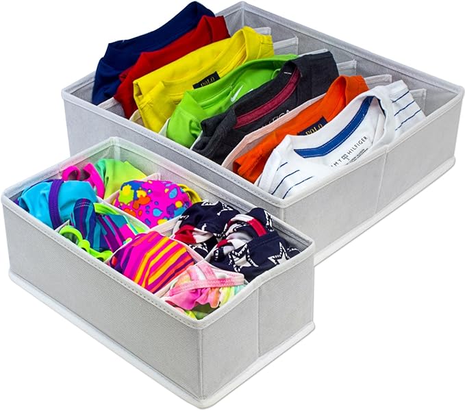 Sorbus® Set of 4 Foldable Drawer Dividers, Storage Boxes, Closet Organizers, Under Bed Organizer (White)