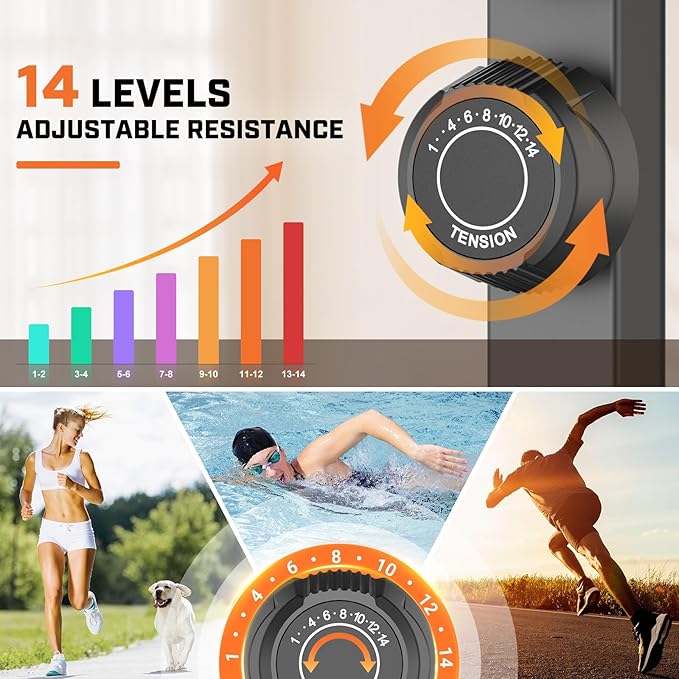 ANCHEER Elliptical Exercise Machine, Elliptical Trainer for Home Gym, Exercise Equipment 500Lbs Max Weight, Ultra-Silent Elliptical Machine, with Smooth 14 Resistance Levels & Pulse Rate Grips