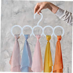 ﻿﻿﻿﻿﻿﻿﻿﻿﻿﻿﻿7-Piece Multifunctional Scarf Organizer for Belt, Waistband, and Tie Holder, 5-Ring Hole Slots Design to Save Space | Essential for Home Wardrobes | Storage Tool for Housewives (White)