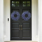 26" Lavender & Eucalyptus Wreath for Front Door, Porch, Window - Large Artificial Greenery Outdoor Wreath for Home, Farmhouse Decor - Spring, Summer, Fall, All Seasons (Purple)