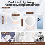 B Beauty Planet Magnifying Mirror with Light 30X, Double-Sided 1X/30X Magnifying Makeup Mirror with Tweezer, 2000mAh 3 Colour Modes with Adjustable Brightness,Foldable Compact Travel Mirror(Pink)