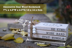 LIVDUCOT Wooden Decorative Books for Home Decor, White Faux Books for Rustic Decoration, Farmhouse Stacked Book Decor for Living Room, Entryway, Bookshelf （Be Kind Work Hard Stay Humble）