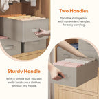 Lifewit 4 Pack Clothes Organizer, 6 Grids Closet Jean Storage Bins with Handles and Support Boards, Foldable Drawer Organizer for Sweater, Pants, T-shirt, Dress, Grey, 42 x 27 x 17 cm/16x10x7''