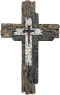 Taprion Modern Rustic Wall Cross Christian Cross Wall Decor - Brown Wood Tones Wall Art for Home Decor