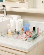 Clear Plastic Drawer Organizer Storage - 25Pcs 4 Size Desk Bathroom Kitchen Organizers and Accessories Office Organization, Vanity Stackable Drawers Bins Trays Containers Dividers Makeup Sets